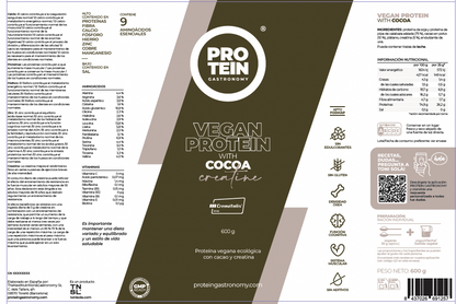 Proteína Vegana con Cacao, Plátano 100% y Creatina