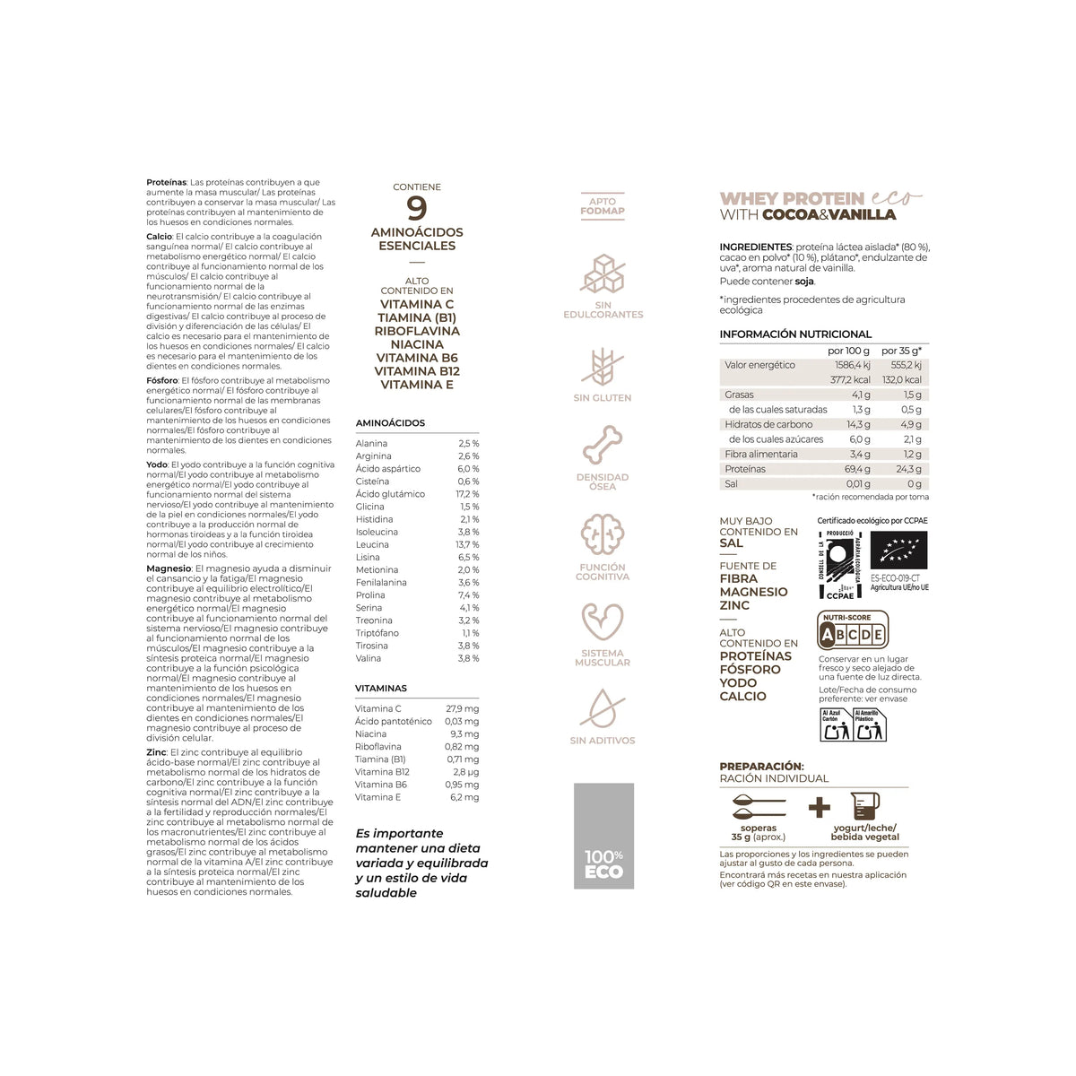 Proteína Whey ECO Cacao y Vainilla